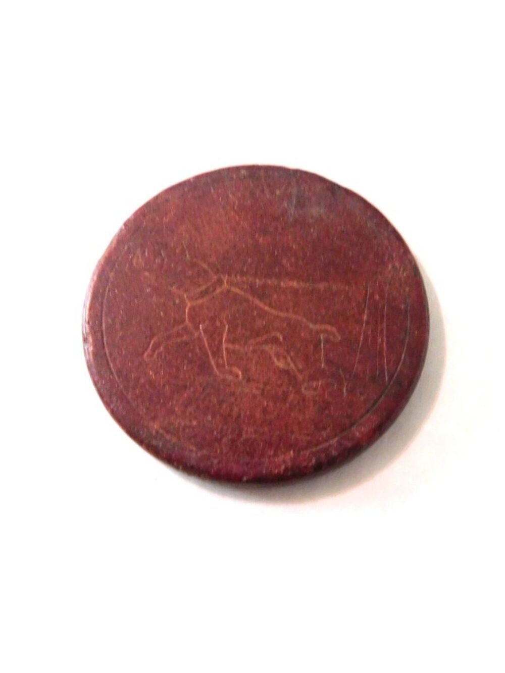 Vintage Clay Poker Chips Set Of 4 Griffin Eagle Hound Designs - Picture 3 of 7